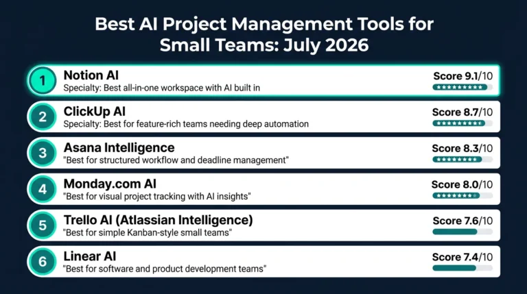 Top AI project management tools for small business teams ranked by productivity impact and value July 2026